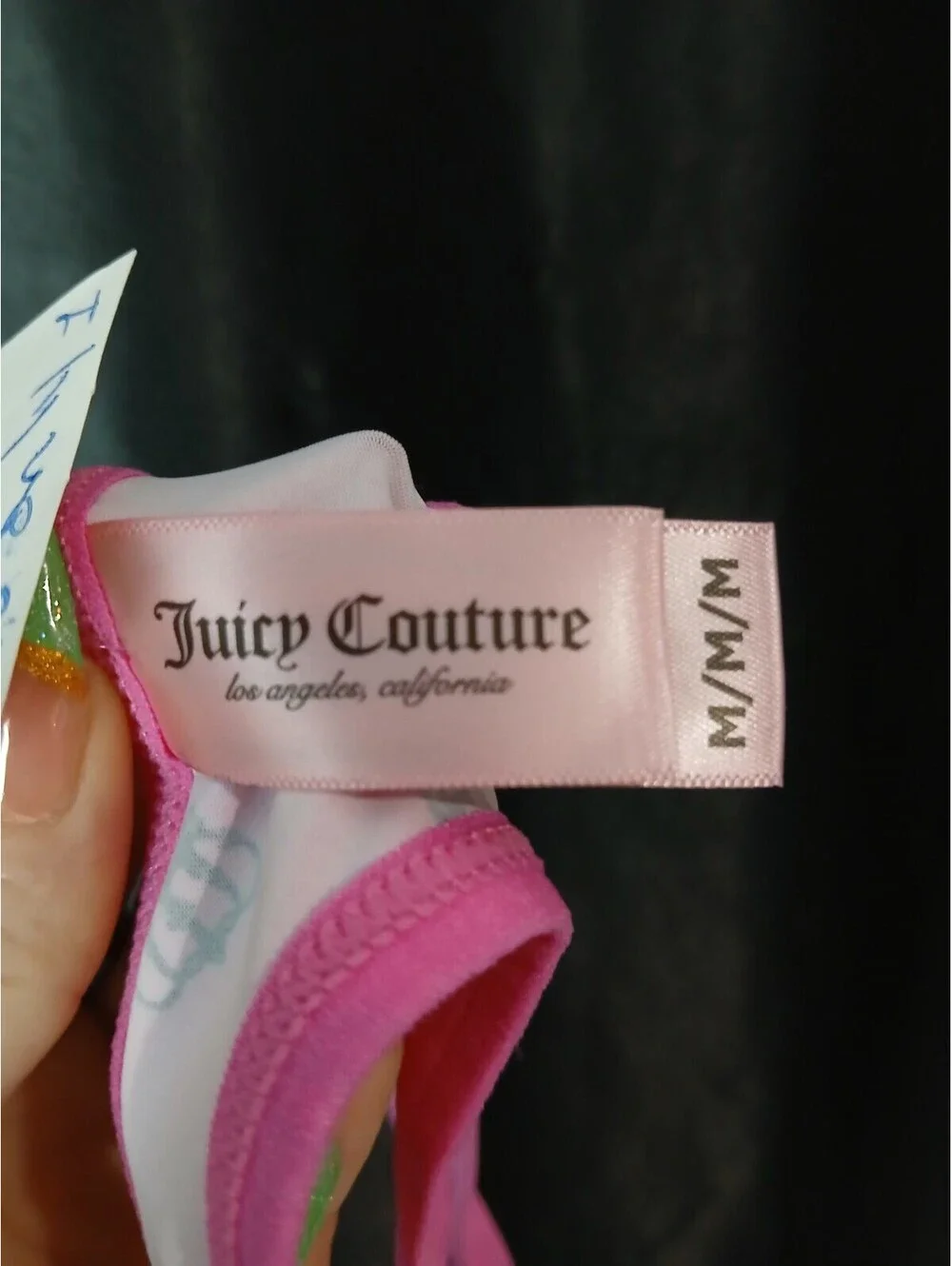 Juicy Couture Single NWT Pink Logo Crown Thong Panties Medium Barbiecore E/93